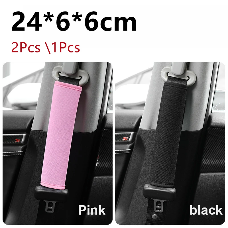 Pink Car Accessories Seat Belt Auto Seat Belt Clip Covers Ice Silk