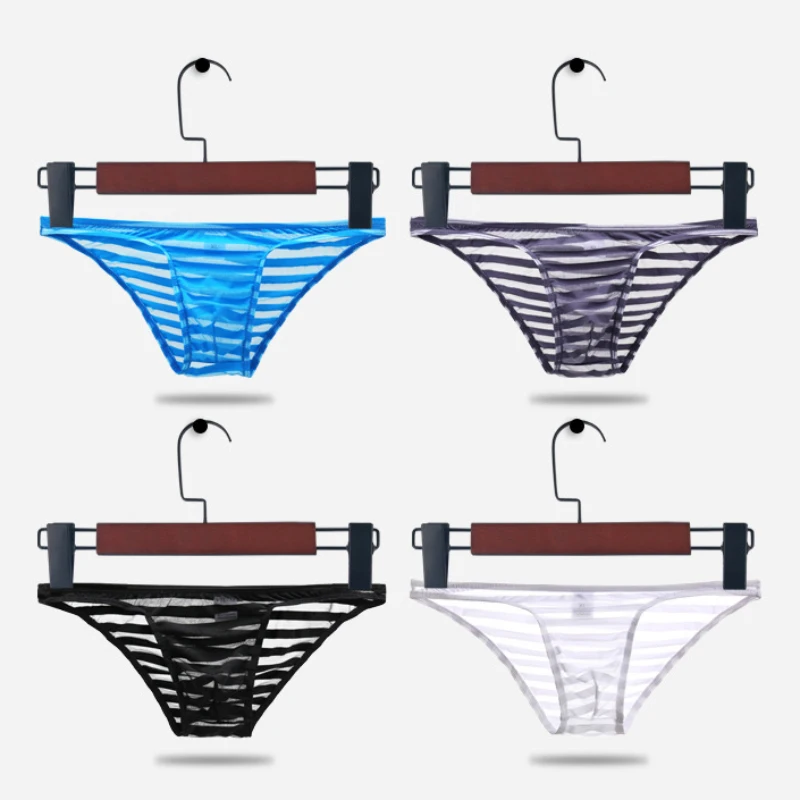 

AIIOU Mens Sexy Underwear Briefs Mesh Breathable Penis U Pouch Male Panties Gay Erotic Bikini Hombre Cuecas Low Waist Underpants