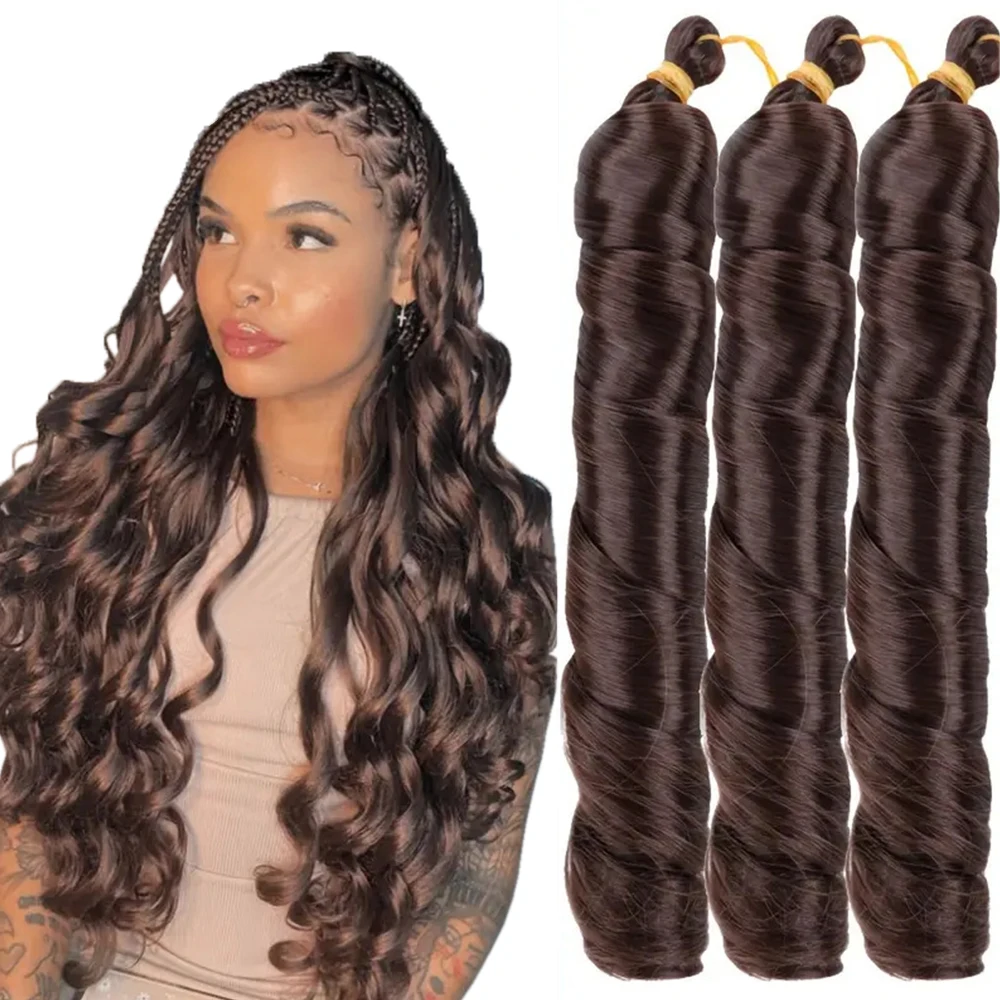 French curl braiding hair detail image 8