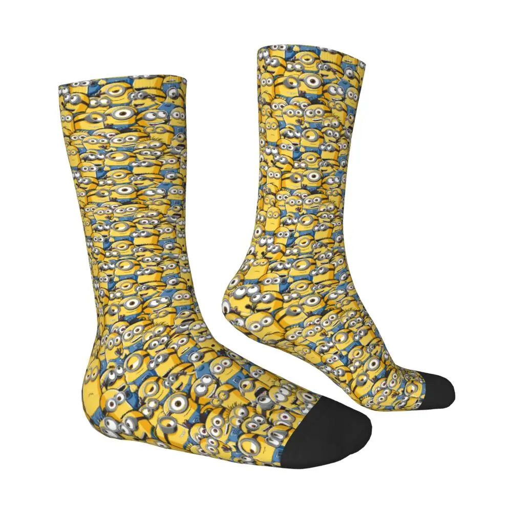 Custom Cool Print M- Minions Cartoon Socks for Women Men Stretchy Summer Autumn Winter M- Minions Bananas Crew Socks 13 Scd71c7e98c8b47ba820ef6069365641aN