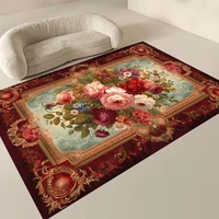 European Floral Carpets for Living Room Luxury Decoration 2x4m Big Size Area Rugs Home Bedroom Carpet Elastic Flannel Floor Mats 2