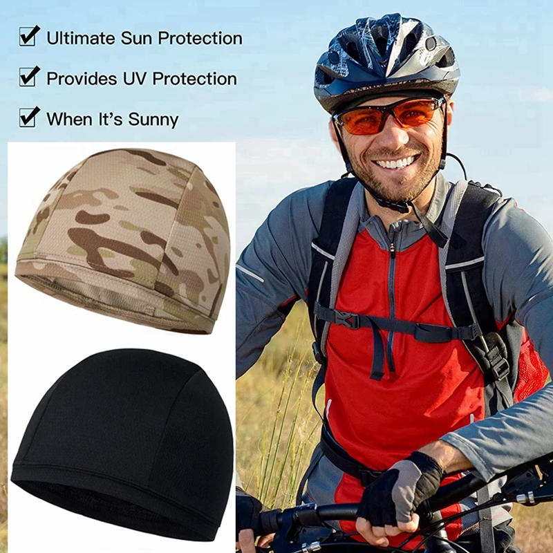 Outdoor Sport Cycling Cap Tactical Camouflage Helmet Lining Hat Quick Drying Sport Breathable Bicycle Fishing Hunting Beanie Hat 2