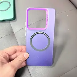 MagSafe - Compatible Laser Engraved Hard Case with Wireless Charging Support for Xiaomi 15T (Purple)