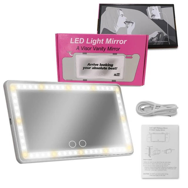 Auto Eitelkeit Spiegel Auto Make-Up Spiegel Mit LED Licht Wiederaufladbare Auto  Kosmetik Spiegel Mit TouchScreen Für Auto Innen Universal - AliExpress