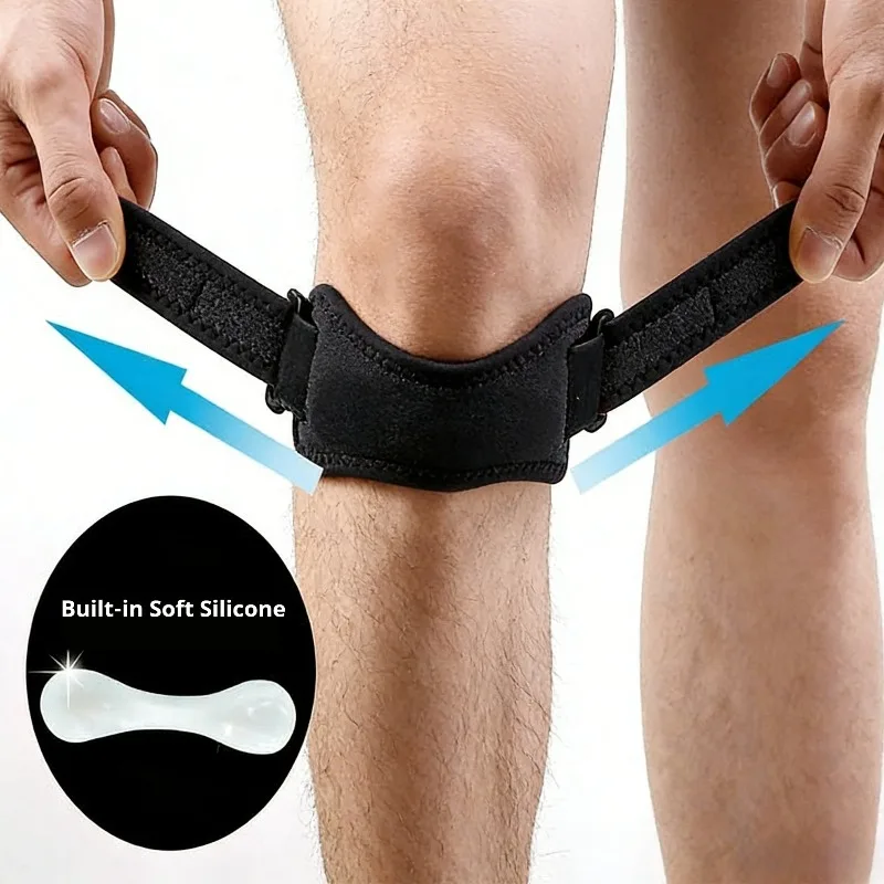 1PC Patella Knee Strap Adjustable Knee Brace Patellar Tendon Stabilizer Support Band for Soccer Basketball Running Jumpe Cycling