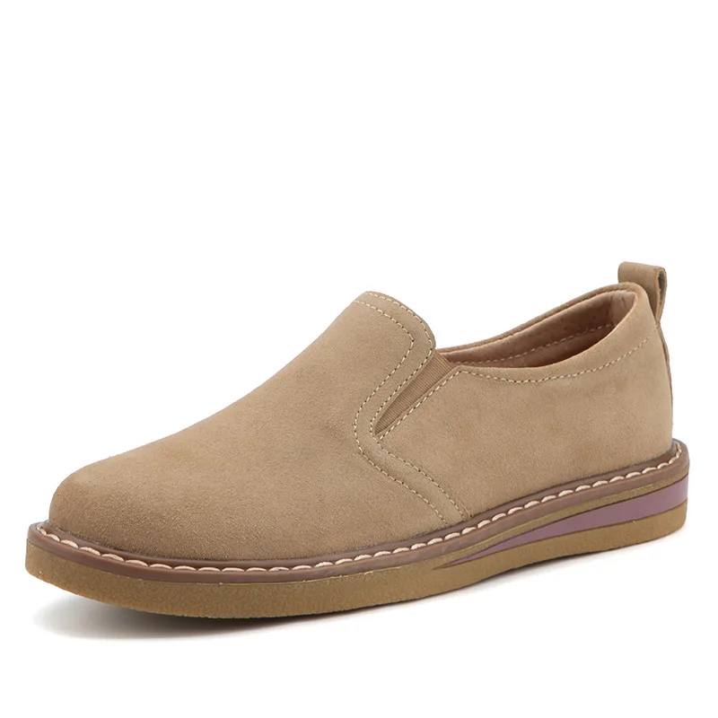 New Spring Flat Women's Shoes Suede Leather Casual Shoes Low Heel Black Women's Shoes Flat Loafers Jazz Oxford