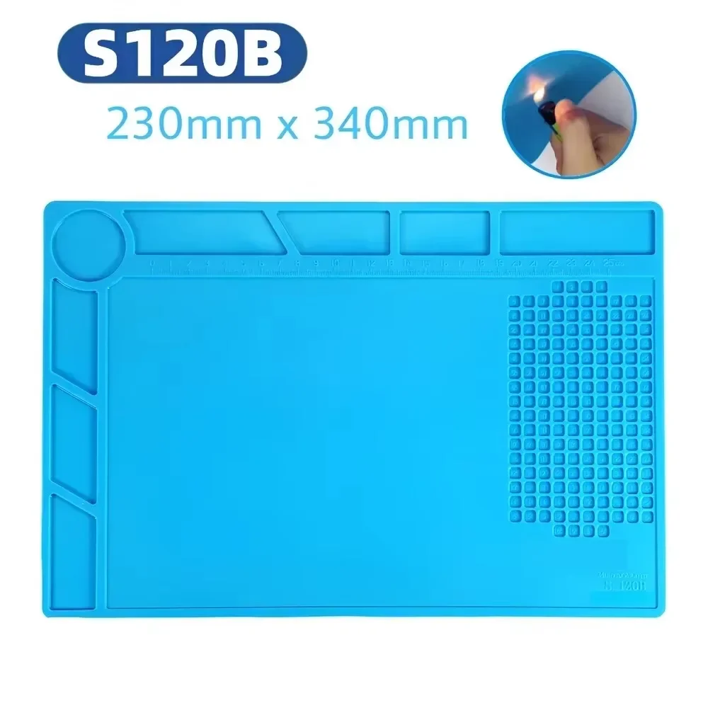 Magnetic Mat Silicone Work Mat Soldering Station Mat Heat Resistant 932°F Anti-Static for Electronic Phone Laptop Watch Repair image 14
