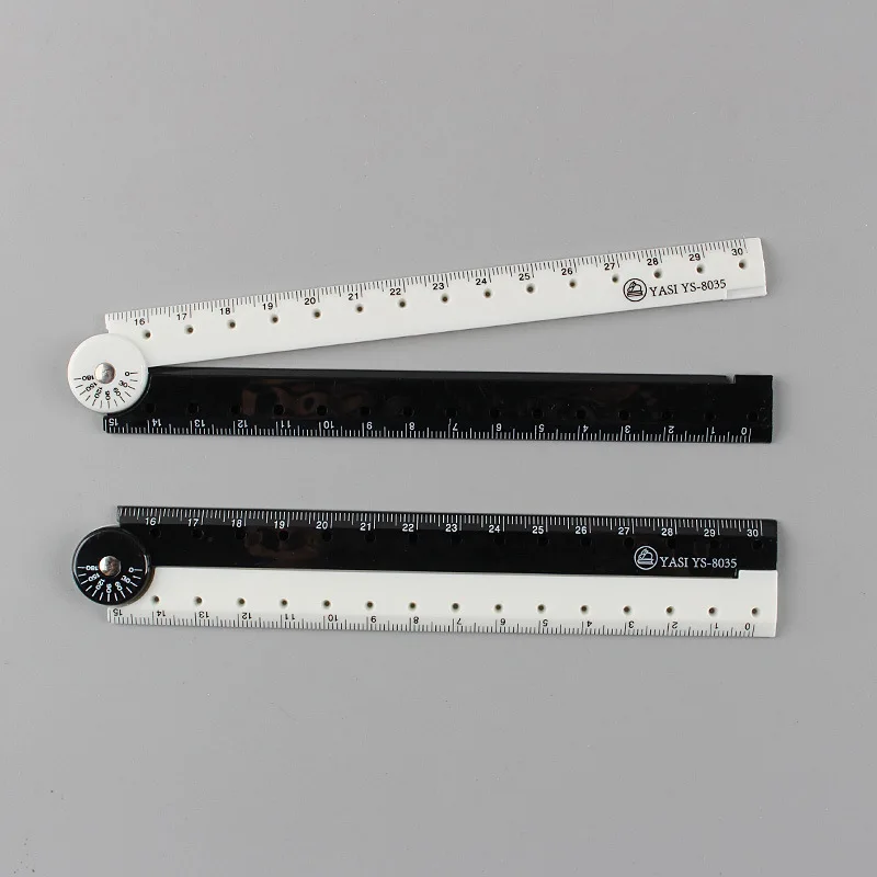 Folding Ruler 1pcs Art Black and White Simple Graphic Student Learning Supplies Creative Stationery