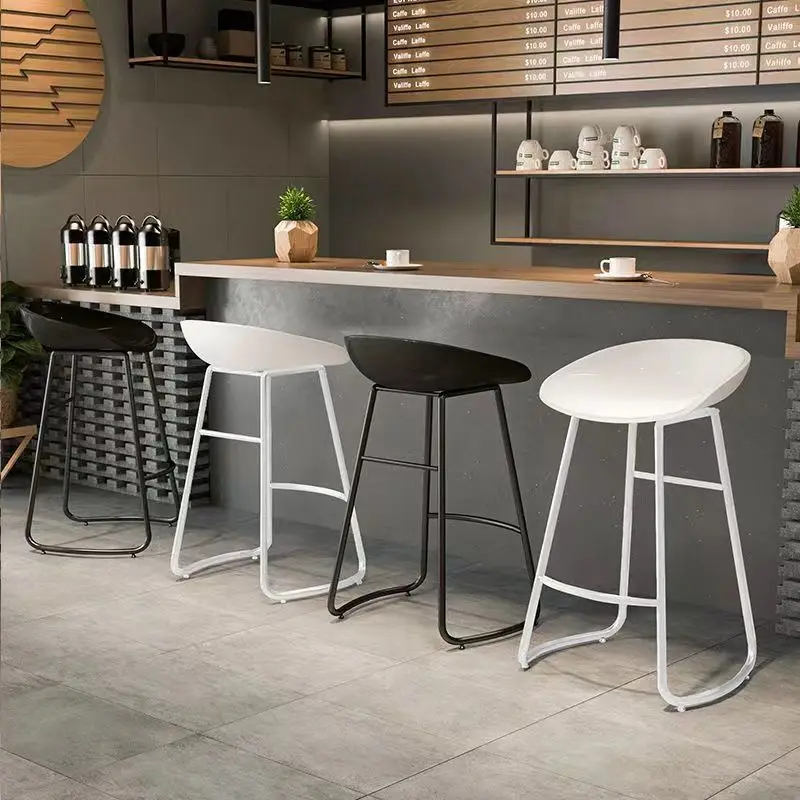 

O97Nordic light luxury iron artist with simple bar chair high stool bar chair leisure coffee shop net red back dining chair