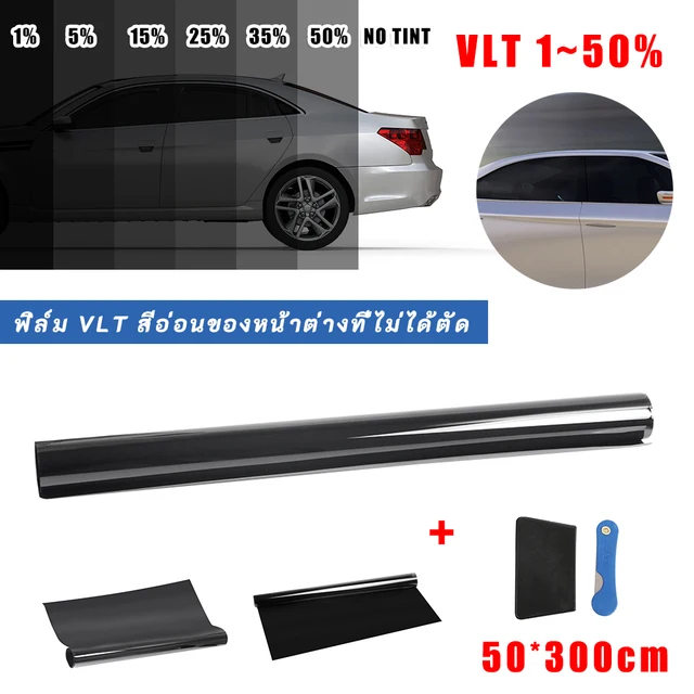 50*300cm Black Car Window Flim Static Cling Privacy Sun Blocking Anti UV Window Tint Opaque Window Film For Car Bedroom Restroom 3