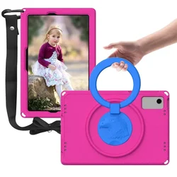 3D Eagle Embossed Shockproof Tablet Case with Shoulder Strap for Doogee T30 Pro (Rose)