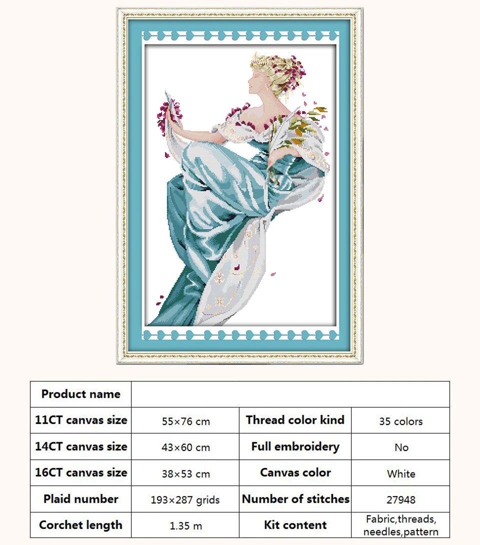 Winter Queen Patterns Counted Cross Stitch Set DIY 11CT 14CT 16CT Stamped DMC Cross-stitch Kit Embroidery Needlework Home Decor