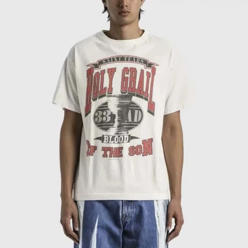 

Мужская футболка с круглым вырезом, коротким рукавом и принтом