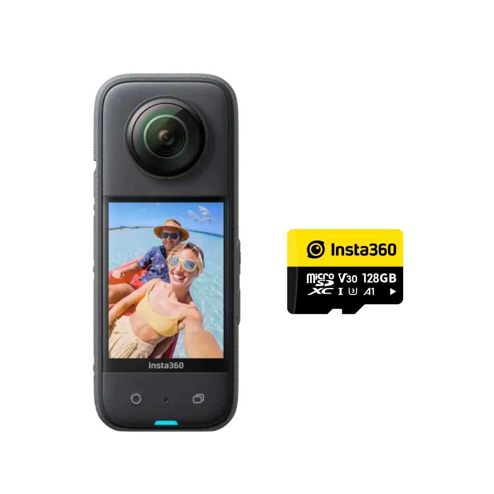 thumbnail image 1 of Insta360 - Cámara de acción de 360 grados resistente al agua con sensor de 1/2", 5.7K 360, fotografías de 72 MP, estabilización, respuesta de vibración, edición por IA, Live Streaming, 1 of 4
