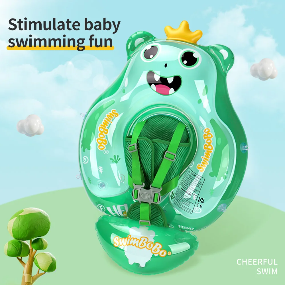 Swimbobo Kids Inflatable Floating Swimming Floats Cute Green Child Swim Pool For Babies Water Toy Ring PVC Baby Float For Summer 4