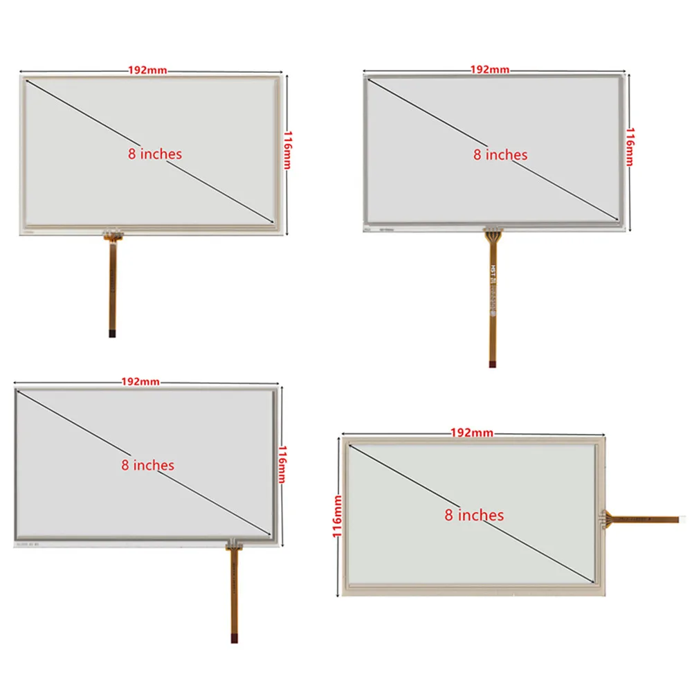 Car Touch Screen Panel Universal 6.2/7/8/9 inch 4Pin Resistance Digitizer Touch Screen Panel Glass Car DVD GPS Navigation Center Console Multimedia