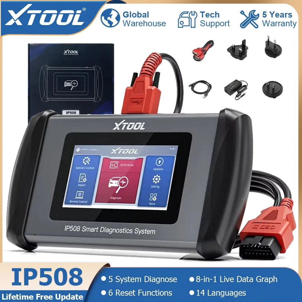 Xtool Inplus Ip508 Strumento Diagnostico Abs Bleed Throttle Relearn Odb2 Scanner 8-In-1 Data Graph Auto Vin Scan Aggiornamento Gratuito A Vita