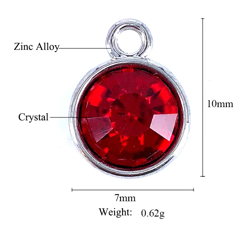 72 sztuk kolorowe 10*7mm Birthstone kryształ Birthstone Charms pływające amulety dla Handmade biżuteria na urodziny Diy akcesoria C004