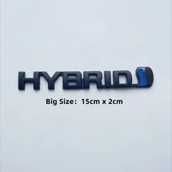 Premium 3D Metal Hybrid Car Emblem Badge Sticker Decal (Big Matte Black )