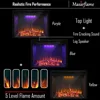 Electric Fireplace Insert, Retro Recessed Fireplace Heater with Fire Cracking Sound, Remote Control & Timer, 750/1500W 4