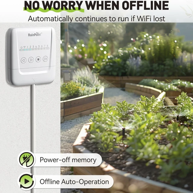 RAINPOINT 8 Zone Smart Sprinkler Controller,WiFi Sprinkler System Controller,APP Control Irrigation System, Sprinkler Timer 4