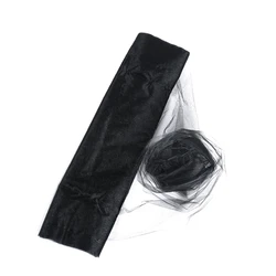 Sheer Crystal Tulle Roll for Elegant Event Decor and DIY Projects (Black)
