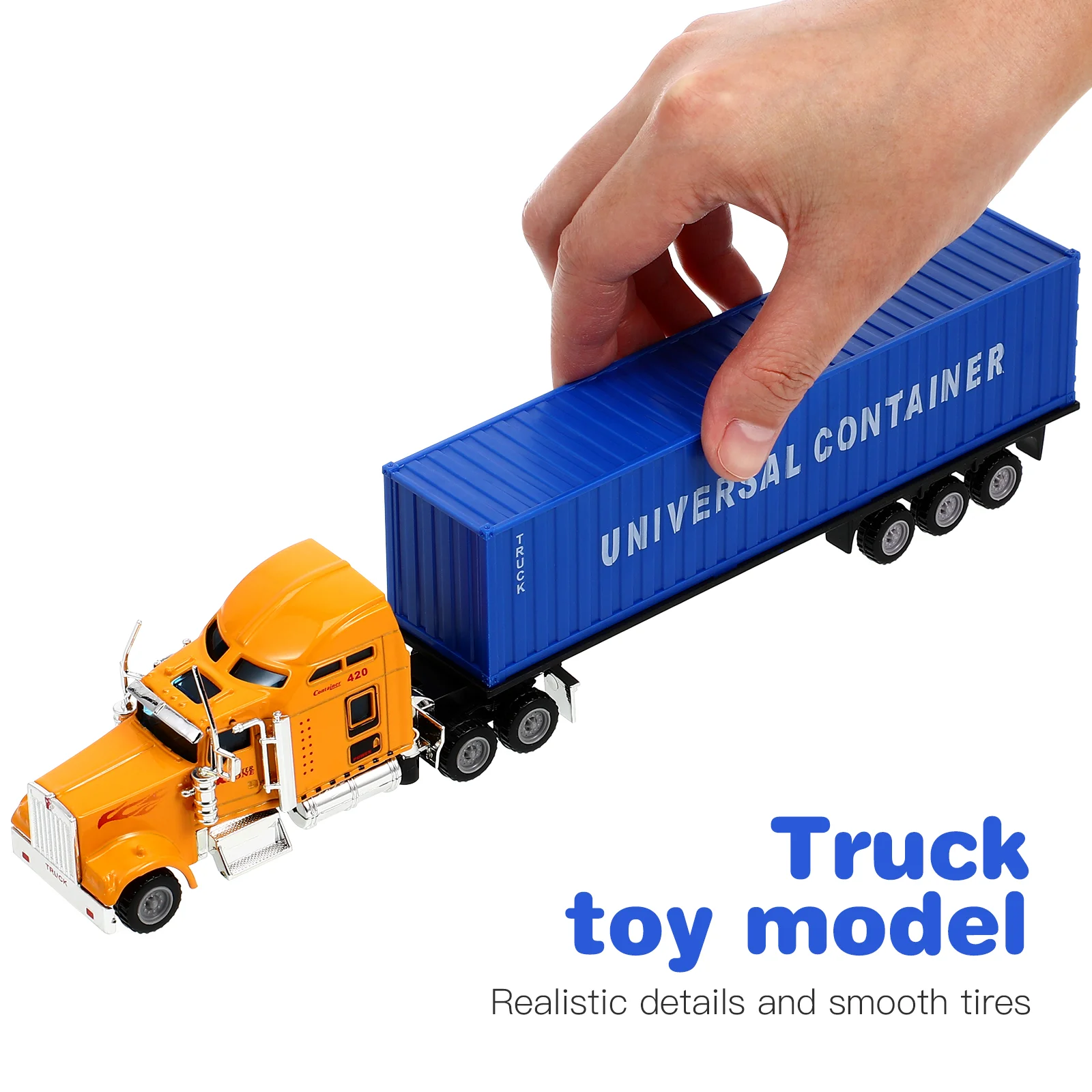 Boys Car Model Toy Little Truck Semi Toys Die Cast and Trailer Alloy Child Cars Realistic Container Truck Kids Truck Toy 2