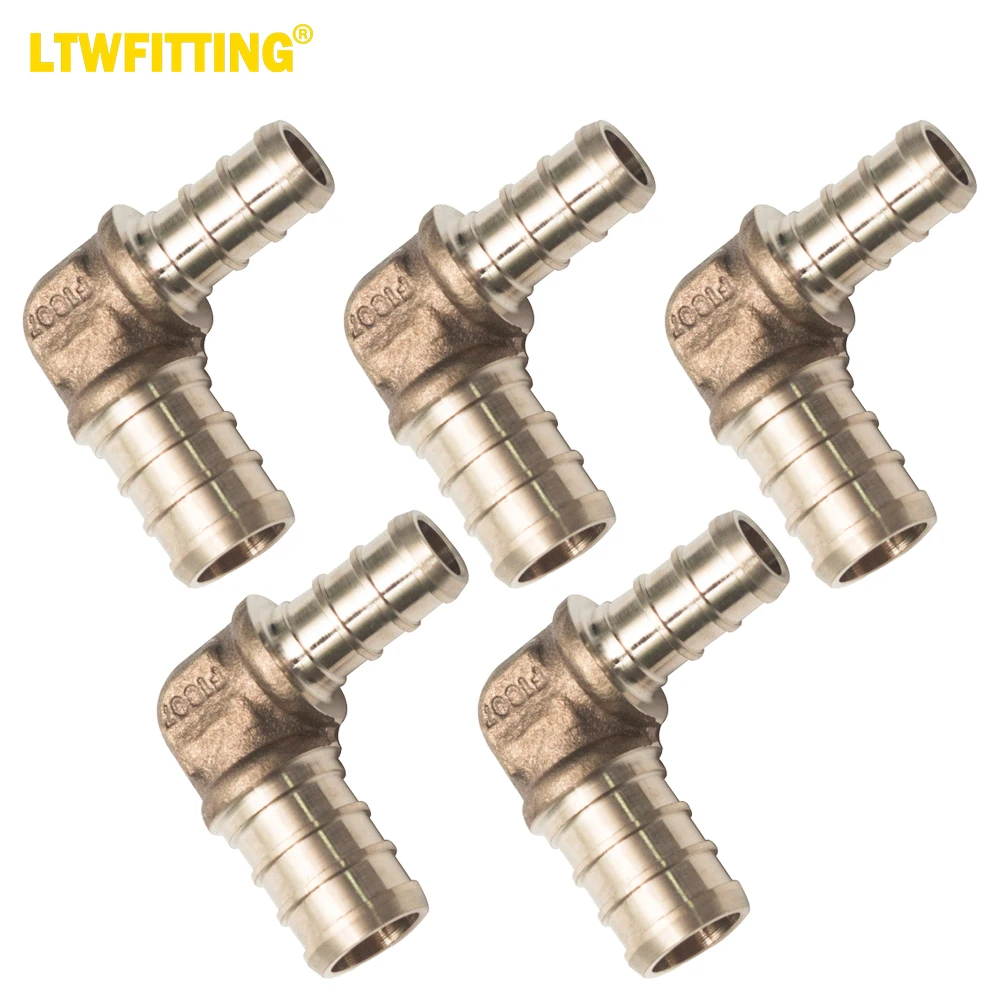 

LTWFITTING LF Brass PEX Crimp Fitting 3/8-Inch x 1/2-Inch PEX Elbow (Pack of 5)