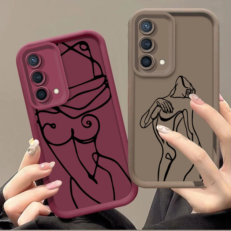 Dea Art Line Per Reno X5 X3 10 8T 7Z 6 5 Pro Plus Pro 4G 5G Liquid Eye Ladder Phone Case
