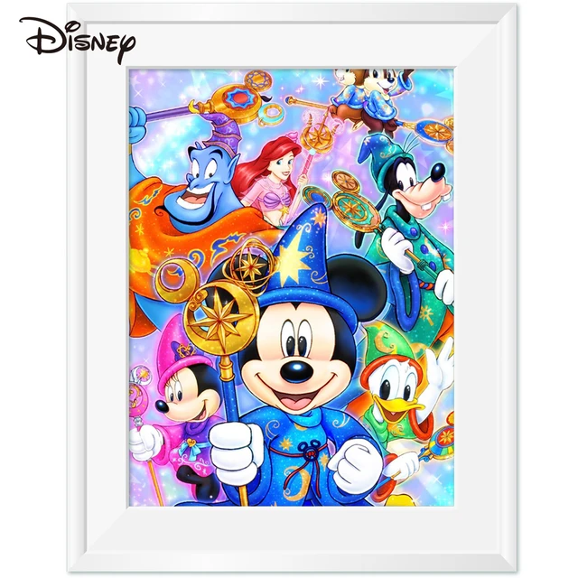 Disney Cross Stitch Mickey Mouse Embroidery Fabric Donald Duck Dog White  Canvas 14ct Cartoon Kits Princess Child Hobby - AliExpress