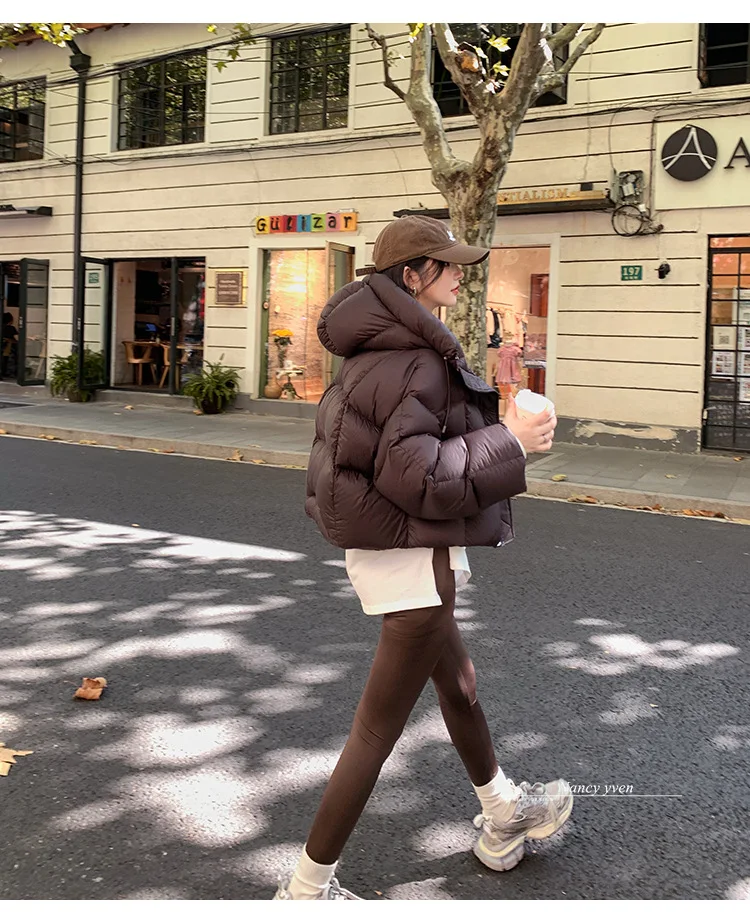 Warm Hooded High Quality Women Down Jacket Overcoat 2025 New Fashion Winter White Duck Down Thicken Short Women Down Jacket H213