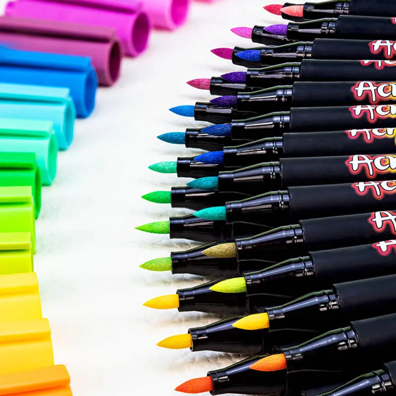 12-100 Colors Brush Tip Acrylic Paint Pens Markers for Glass Canvas Rock Painting Wood Ceramic DIY Crafts Making Art Supplies