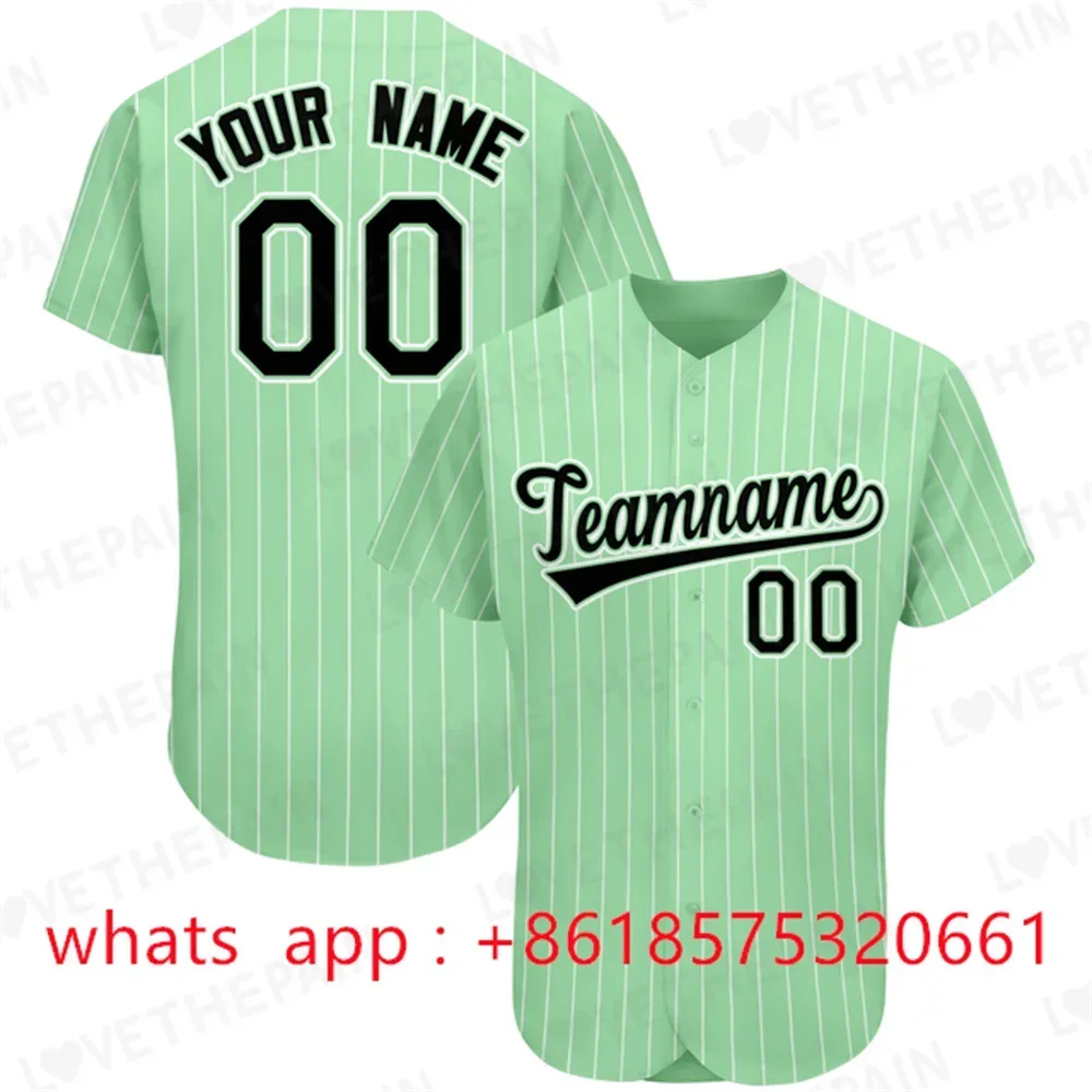 Baseball Jersey Print Personal Team Shirt Name Number Stripe Hip Hop Sportswear Baseball T-shirt Men/Women/Kids Clothing