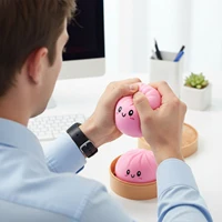 Dumpling Fidget Toy Stress Balls Squeeze Dough Ball Bun with Food Steamer Stretchy Desk Toys Party Favors Gifts for Kids & Adult