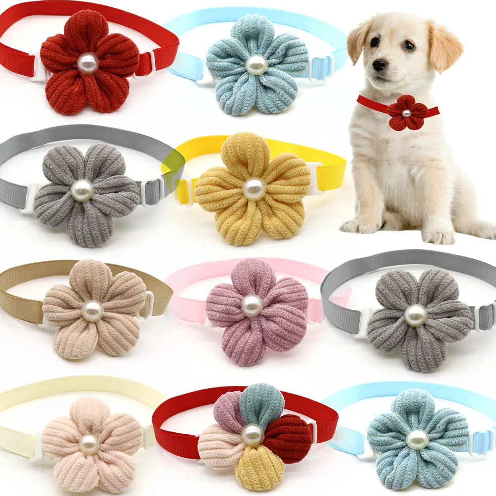 

50 Pcs Cute Bow Ties for Dogs Flower Style for Small Dogs Cat Collar Bowtie Necktie Dog Puppy Grooming Accessories Pet Supplies