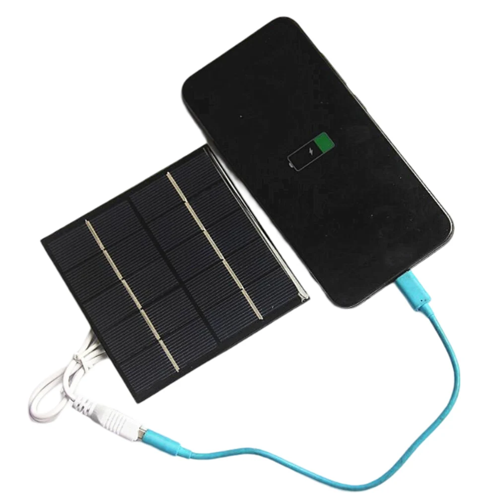 5W 5V Solar Charger USB Battery Charger Outdoor Portable For Mobile Phone Power Bank Waterproof Polysilicon Solar