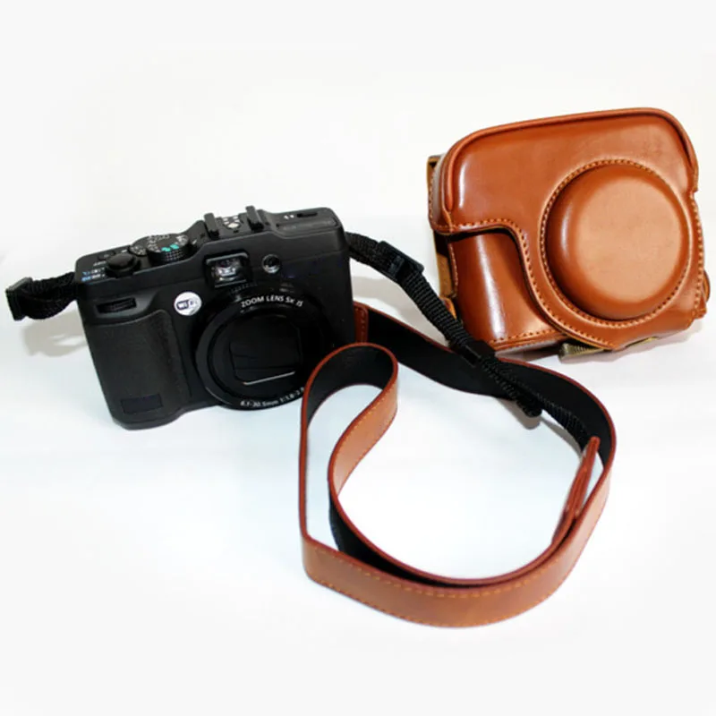 Canon Powershot G16 カバー付き Canon powershot g15 g16用ショルダーストラップ付きpuレザー