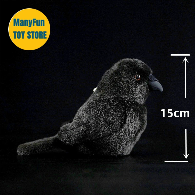 Crow Plush Toy Corvus Corax Plushie Raven Peluche Lifelike Birds