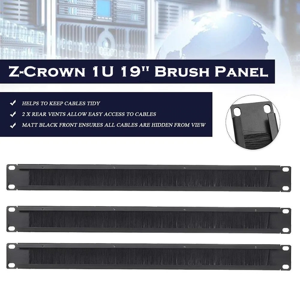 Brush Panel Cable Management Bar Slot for Rack Mount Network Cabinet