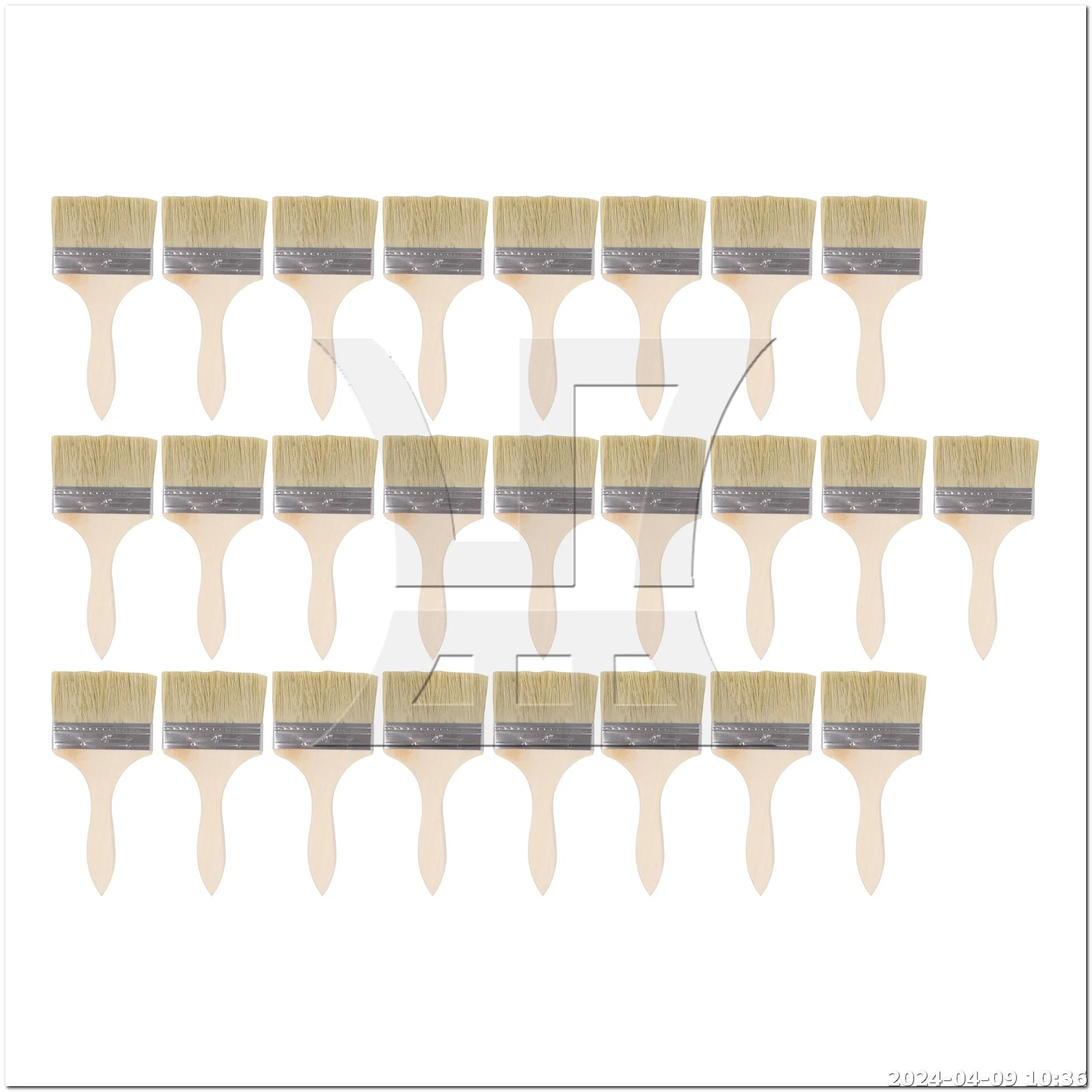 

CNBTR 25PCS 4" Natural Wood Handle Bristle Paint Brush for Flat Wall Painting