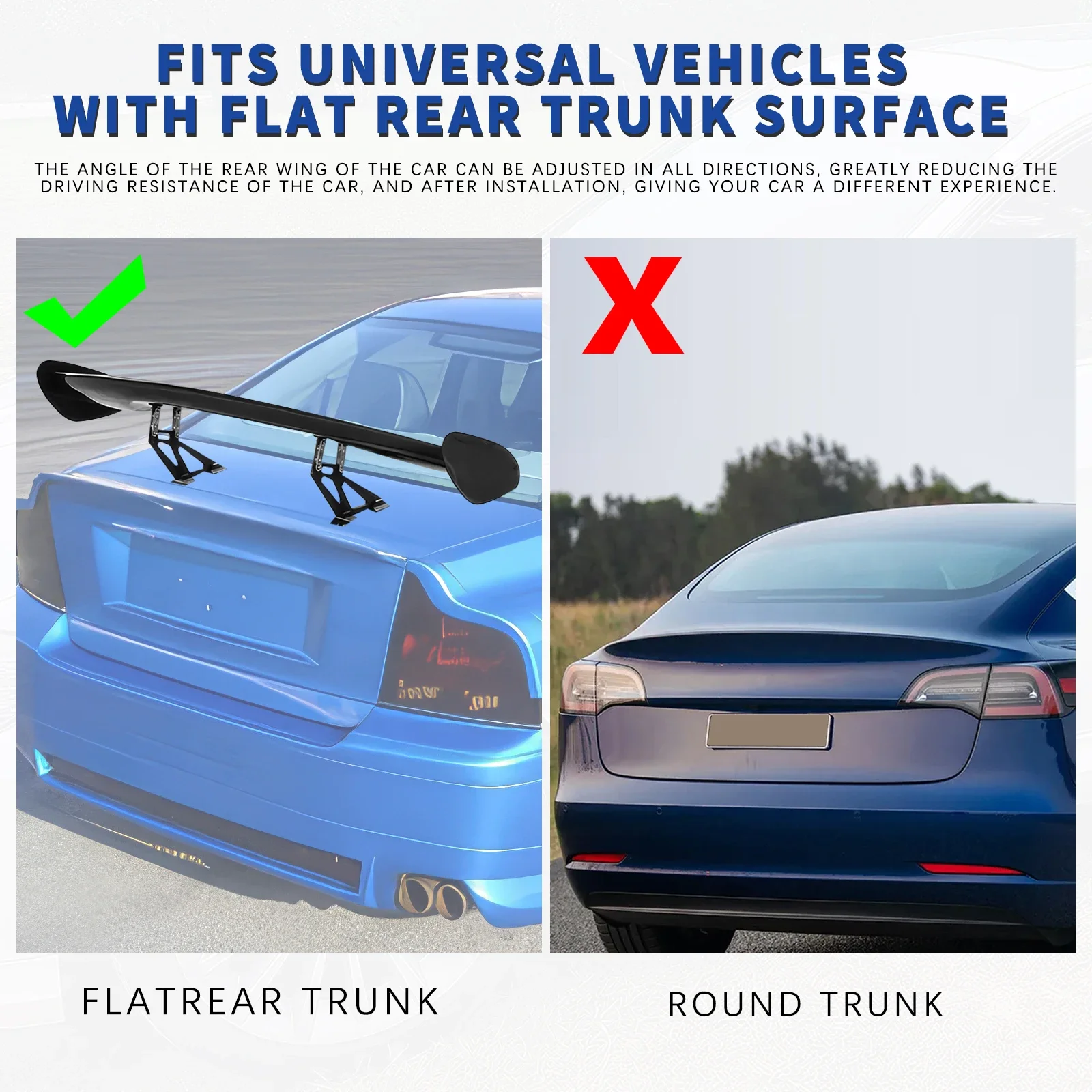 Universal GT Style Rear Spoiler Wing Tail Air Dam For 99% Sedan Body Kit Decoration Racing Car Tuning Accessories