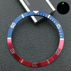 Green Luminous Sloping Aluminum Bezel Insert - 36.5mm Watch Accessory (NO.9)