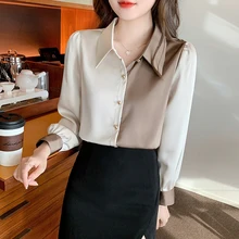 

White Shirts for Women Turn-down Collar Solid Female Shirts Tops 2022 Spring Summer Blouses Elegant Office Lady Workwear Blouses
