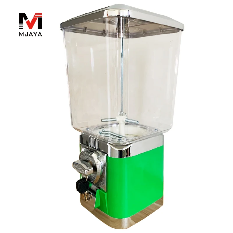 1Pcs High Quality Candy Gum Ball Green Vending Machine Candy Dispenser Capsule Toy Bouncing Ball Vending Machines Coin Vendor