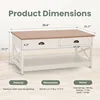 Coffee Table for Living Room - Farmhouse Modern Coffee Tables with Storage, Ivory White Coffee Table 2