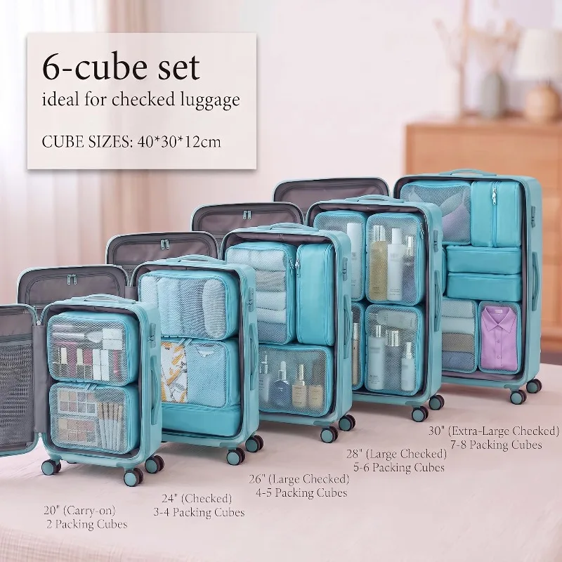 Foldable Travel Packing Cubes with Breathable Mesh Design - Lightweight Organizers