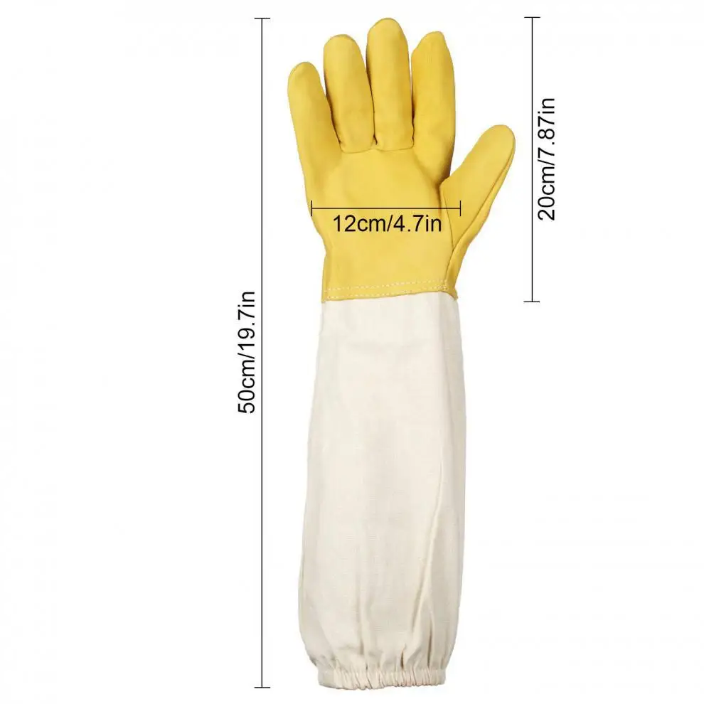 1 pair of beekeeping gloves-thick goatskin beekeeper gloves, beekeeper protective gloves for hand protection