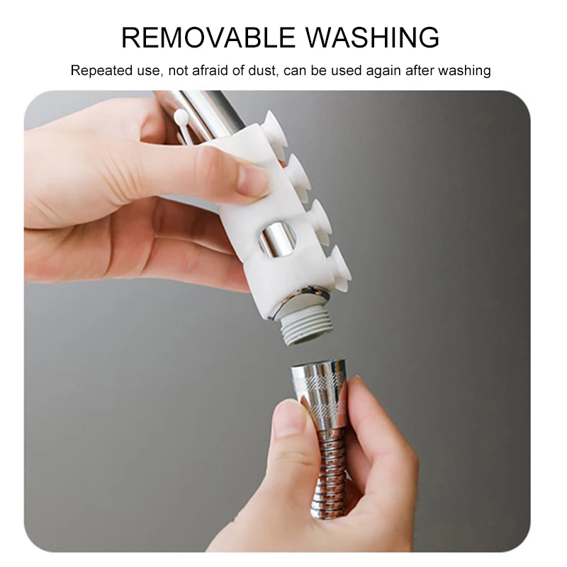 Silicone Shower Head Holder Powerful Suction Reusable Removable Wall Mount Suction Cup Shower Bracket Bathroom Accessories