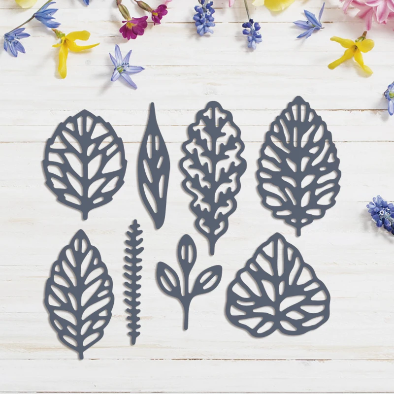 

Eight Shapes of Leaves Frame Metal Cutting Dies For Scrapbooking DIY Album Paper Card Making Decoration Alubum