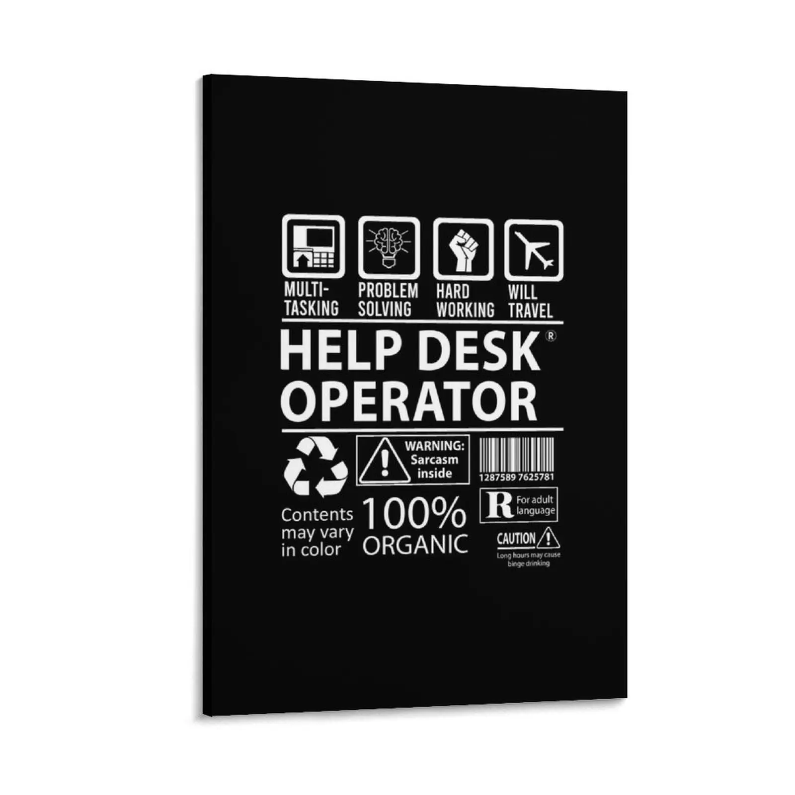 

Help Desk Operator T Shirt - MultiTasking Certified Job Gift Item Tee Canvas Painting house decorations poster mural